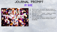 My Name-Ell Journal Prompts