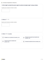 Number and Operations in Base Ten Standard Worksheet