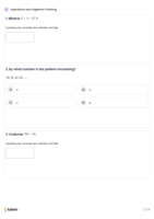 Operations and Algebraic Thinking Standard Worksheet