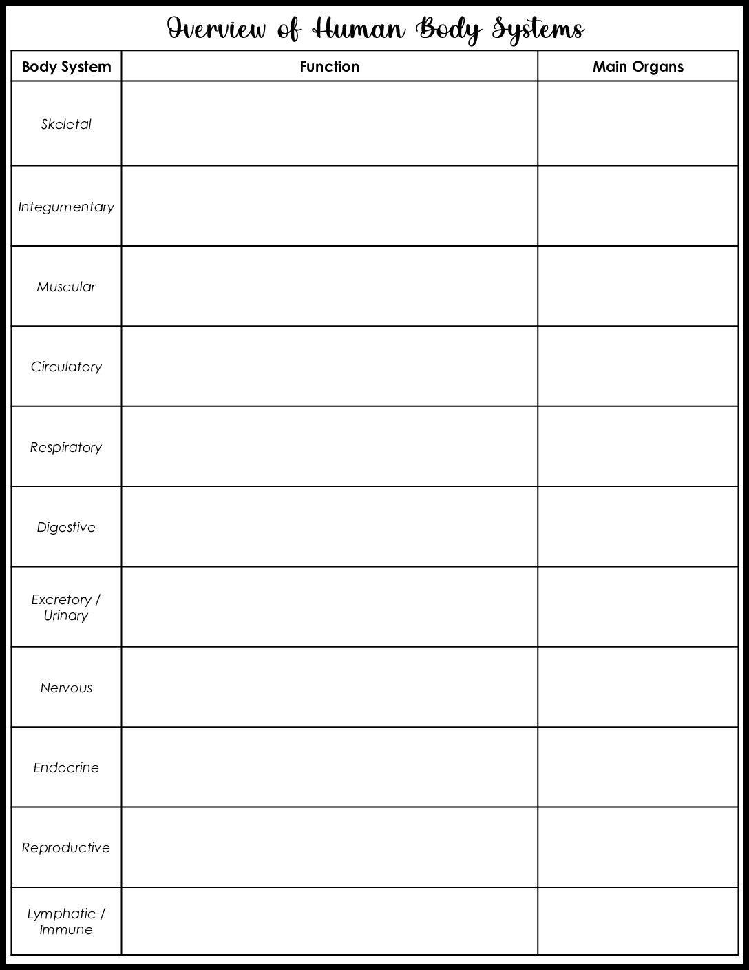 Overview Of Hbs Notes Sheet