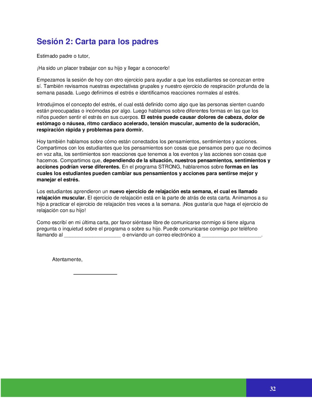 Parent Letter Session 2 Spanish (Elementary)
