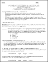 Photosynthesis And Cellular Respiration Common Assessment