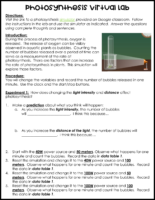 Photosynthesis Virtual Lab