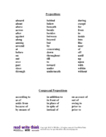 Preposition Scheck List