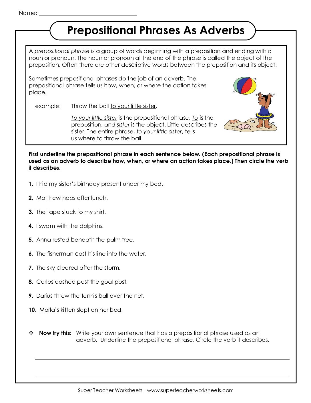 Prepositional Phrases Adverbs Adadv