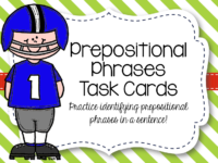 Prepositional Phrases Task Cards