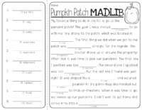 Pumpkinpatchmadlib Parts Of Speech Grammar