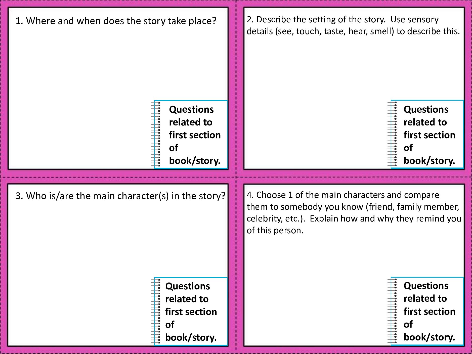 Reading Response Task Cards