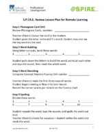 Remote S P I R E Review Lesson Planner Form