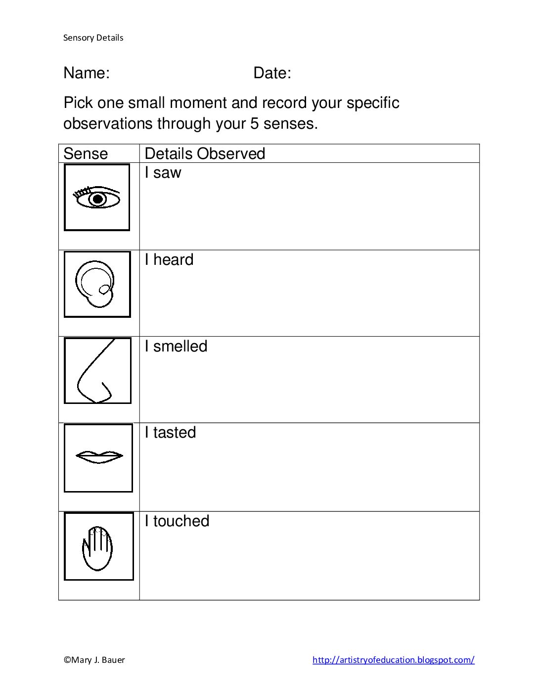 Sensory Details
