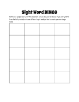 Sight Word Bıngo