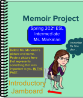 Small Moment Memoir Blank(2021 Intermediate Esl)Project Notebook