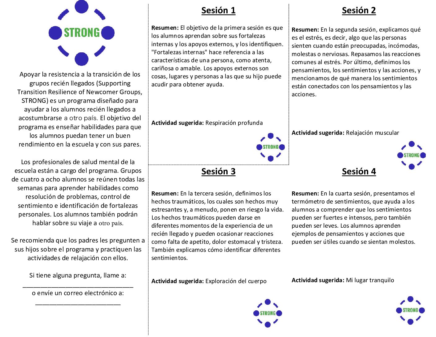 (Spanish) STRONG Parent Summary