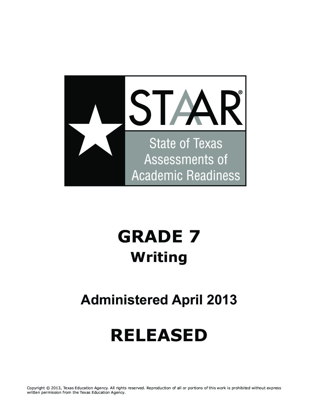 Staar Test write G7