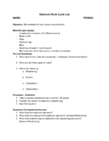 Starburst Rock Cycle Lab