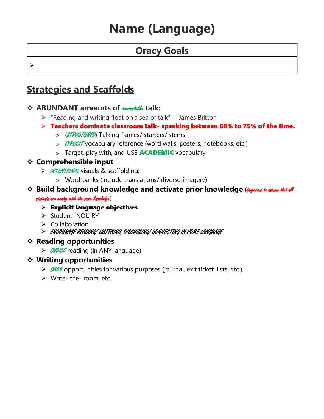 Strategies And Scaffolds For Classroom Teachers Kınder