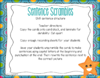 Summer Sentence Scrambles