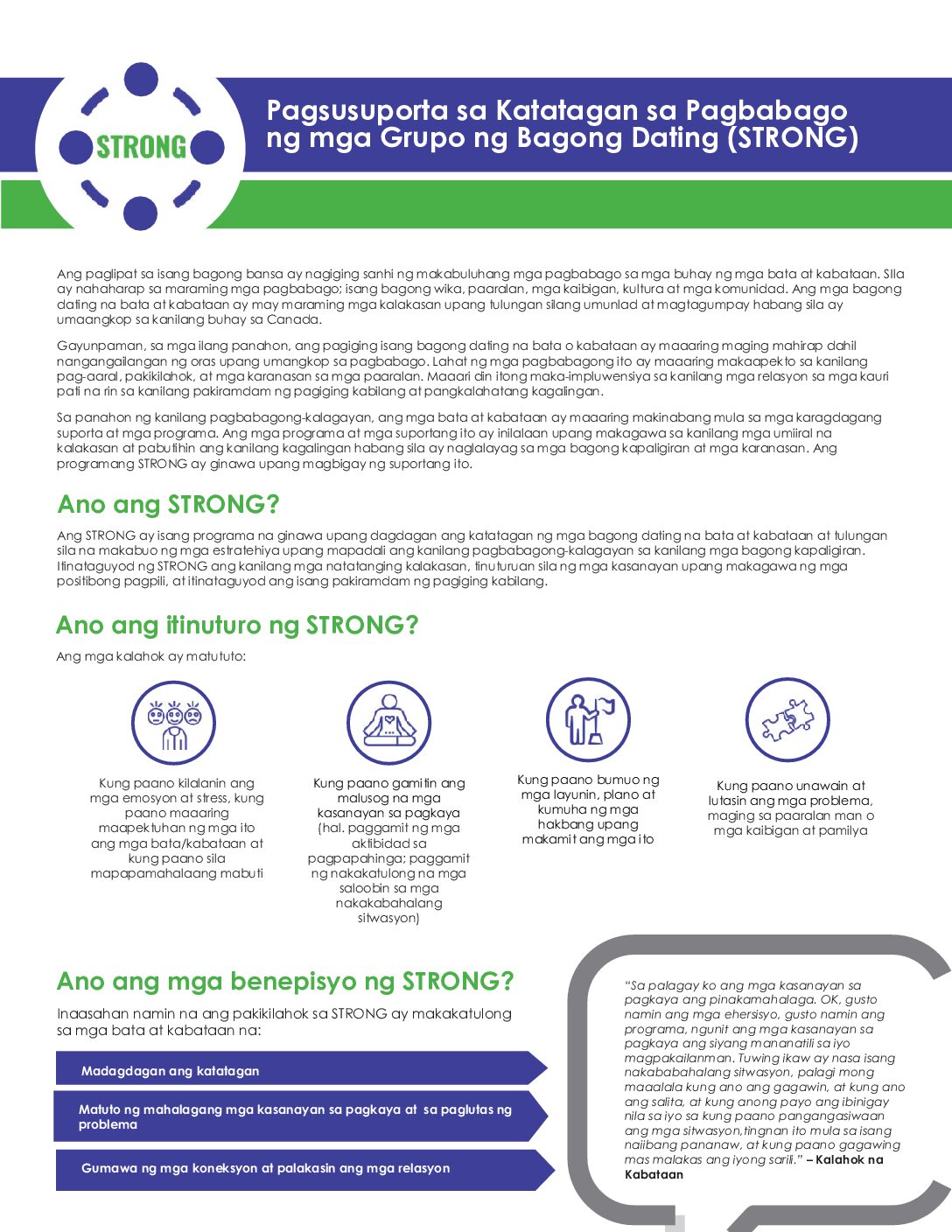 (Tagalog) STRONG for Parents Overview