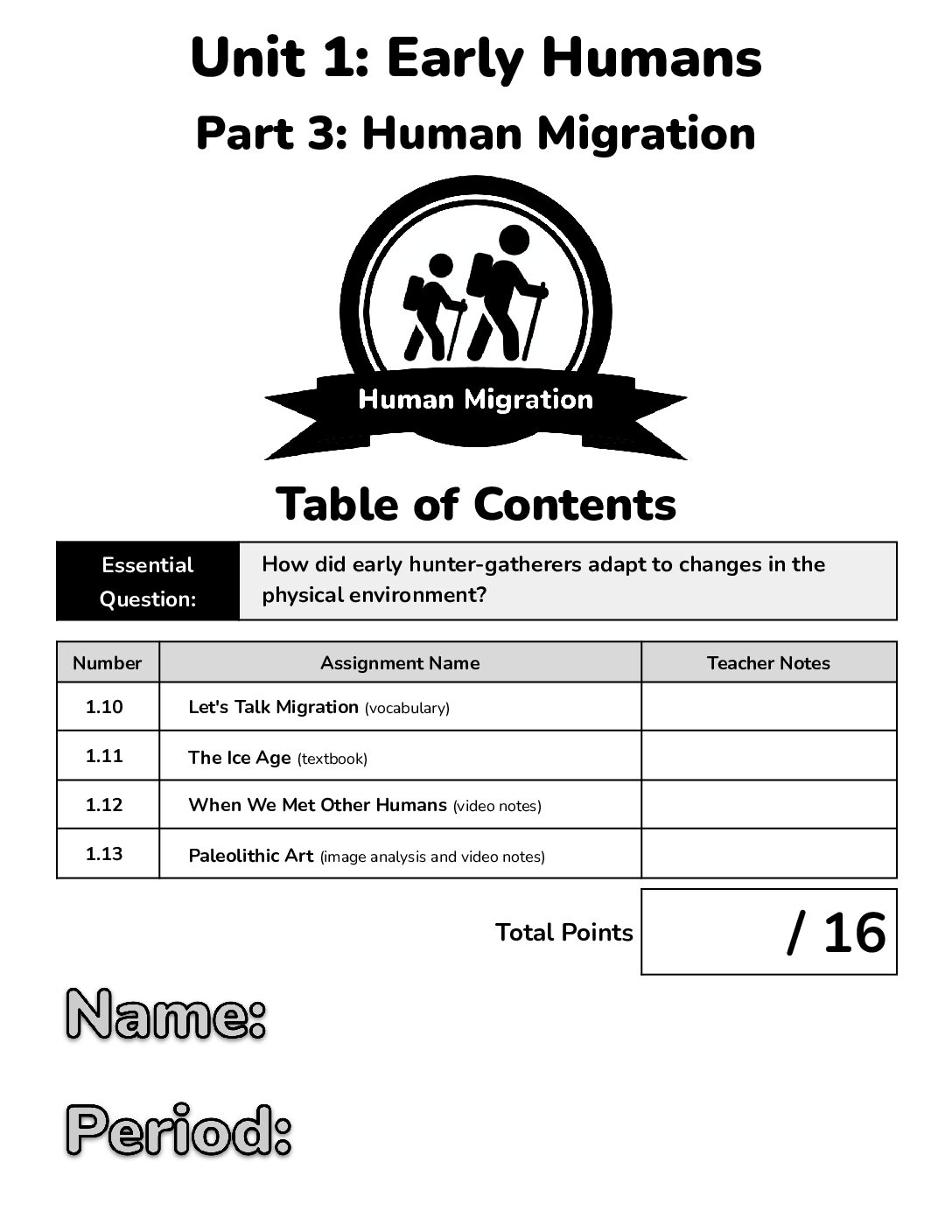 Unit 1 Part 3 Human Migration