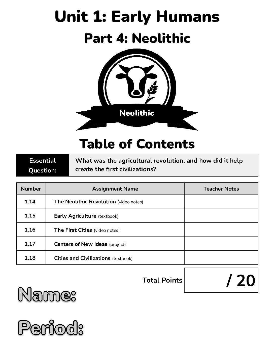 Unit 1 Part 4 Neolithic