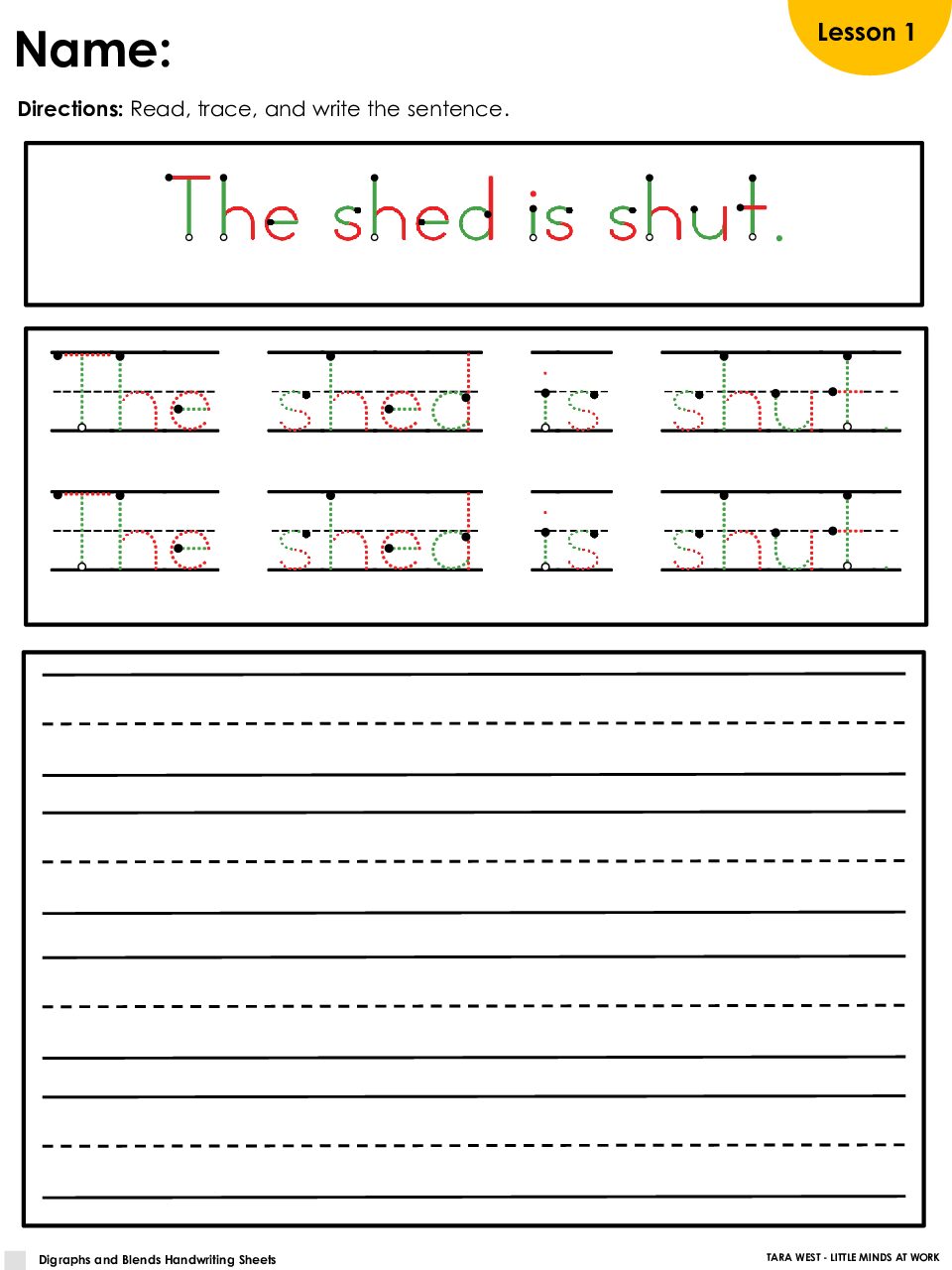 Unit 3 Sentences Handwriting Sheets Freebie
