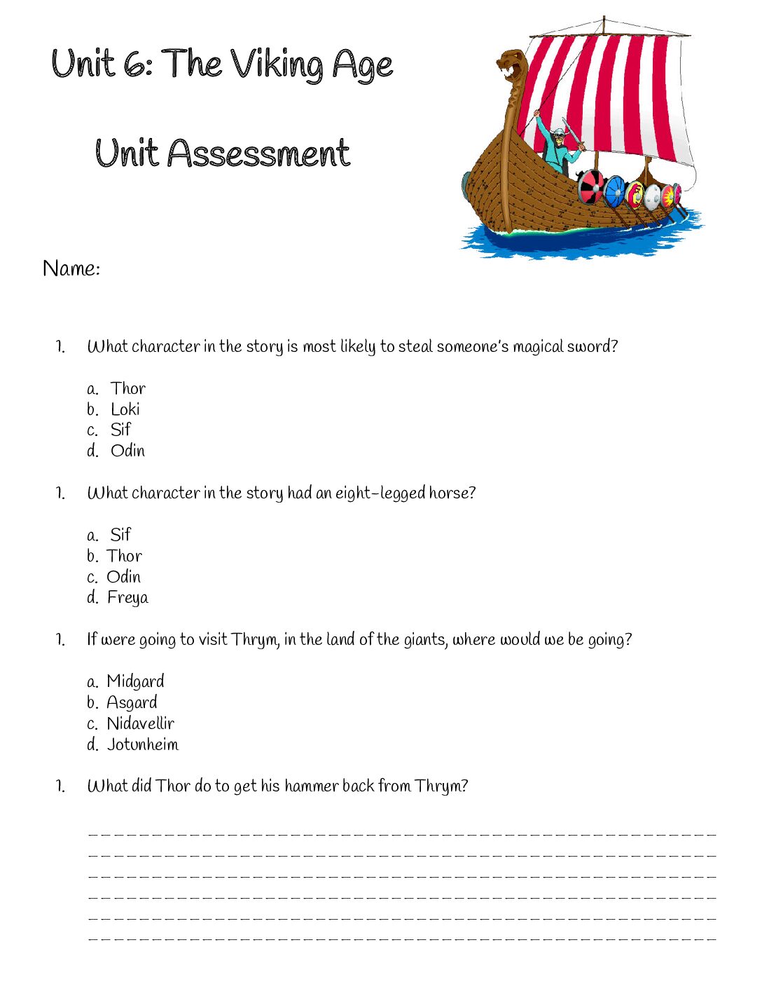 Unit 6 Assessment