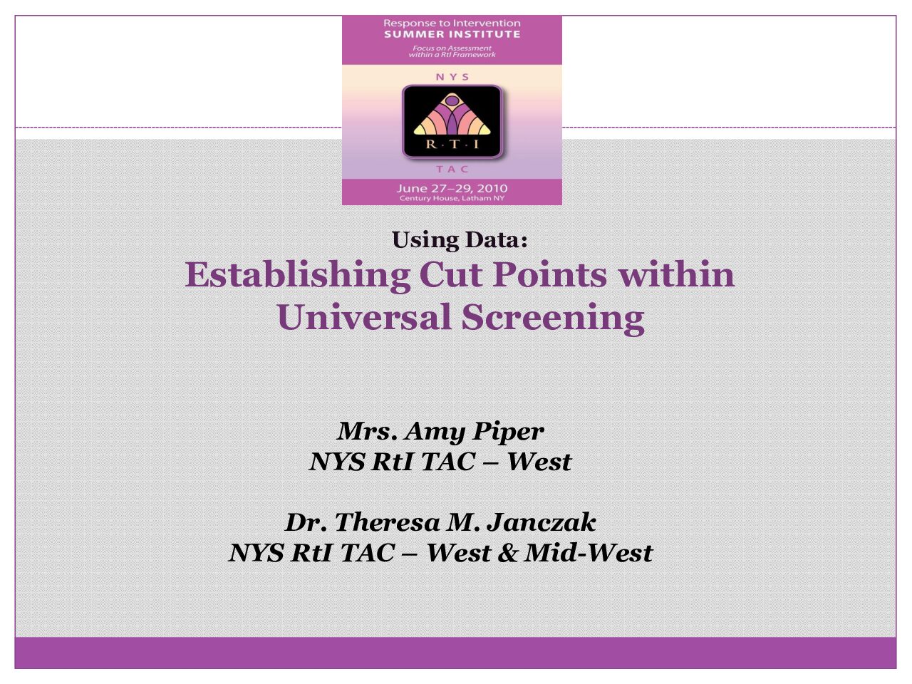 Universal Screening Cut Points-Mtss Math