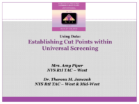 Universal Screening Cut Points-Mtss Math