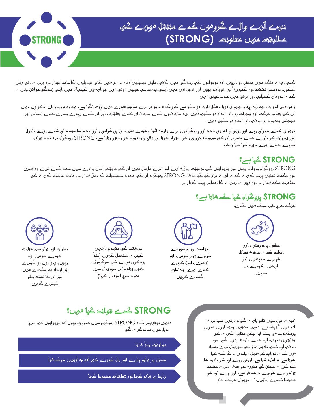 (Urdu) STRONG for Parents Overview