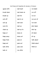 Verb Phrases With Prepositions Smaller Print