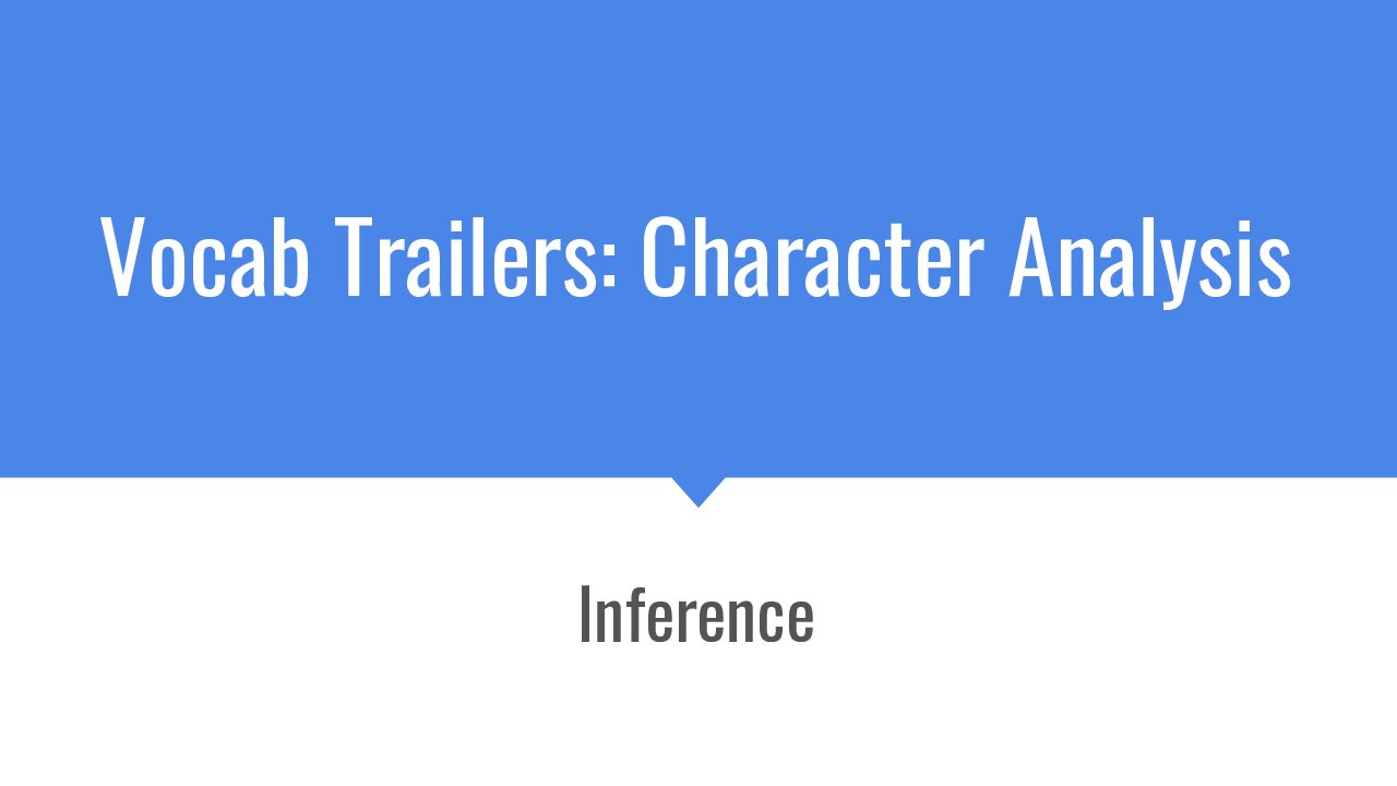 Vocab Trailers Character Analysis(Inference)