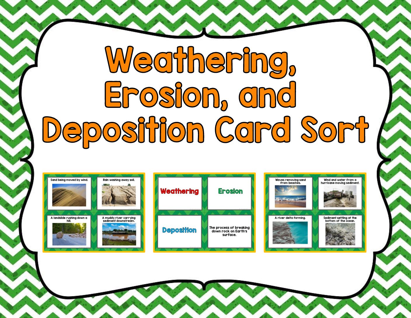 Weathering, Erosion, And Deposition Card Sort