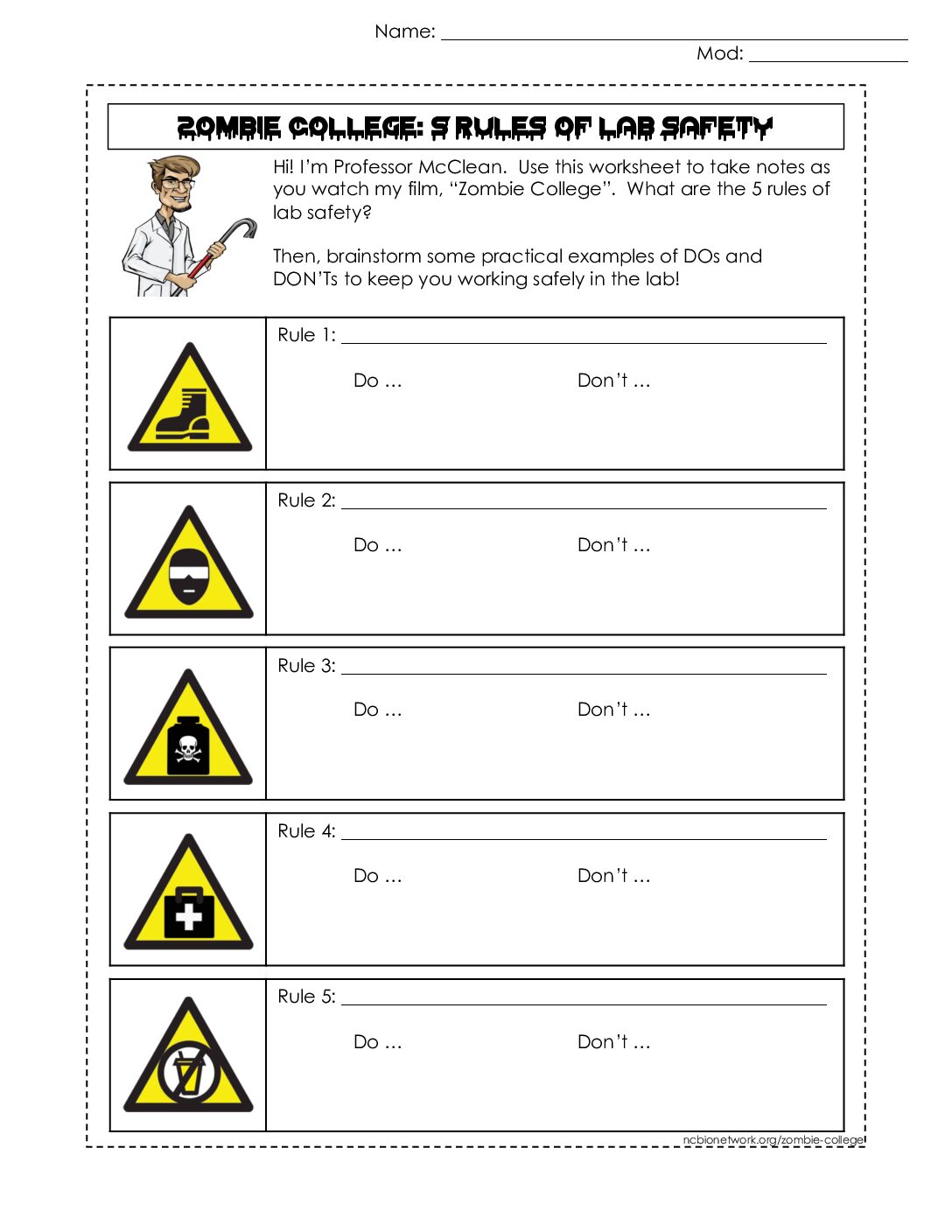 Z lab safetydo and dont