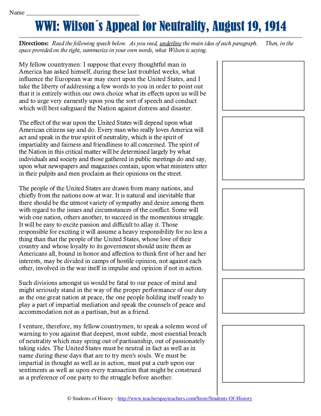 01 Wilson S Appeal For Neutrality