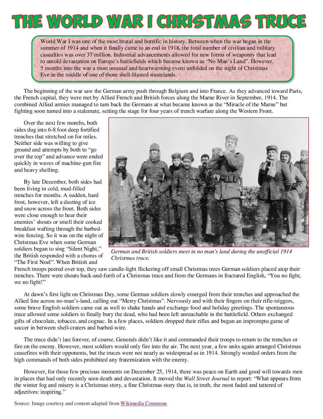 01 World War I Christmas Truce