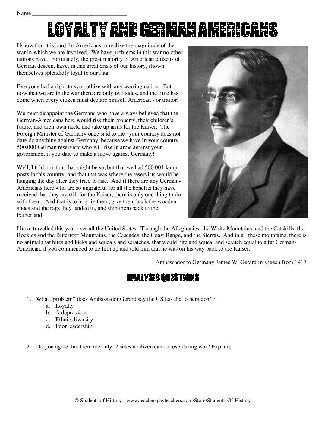 01 Wwı German American Loyalty Speech