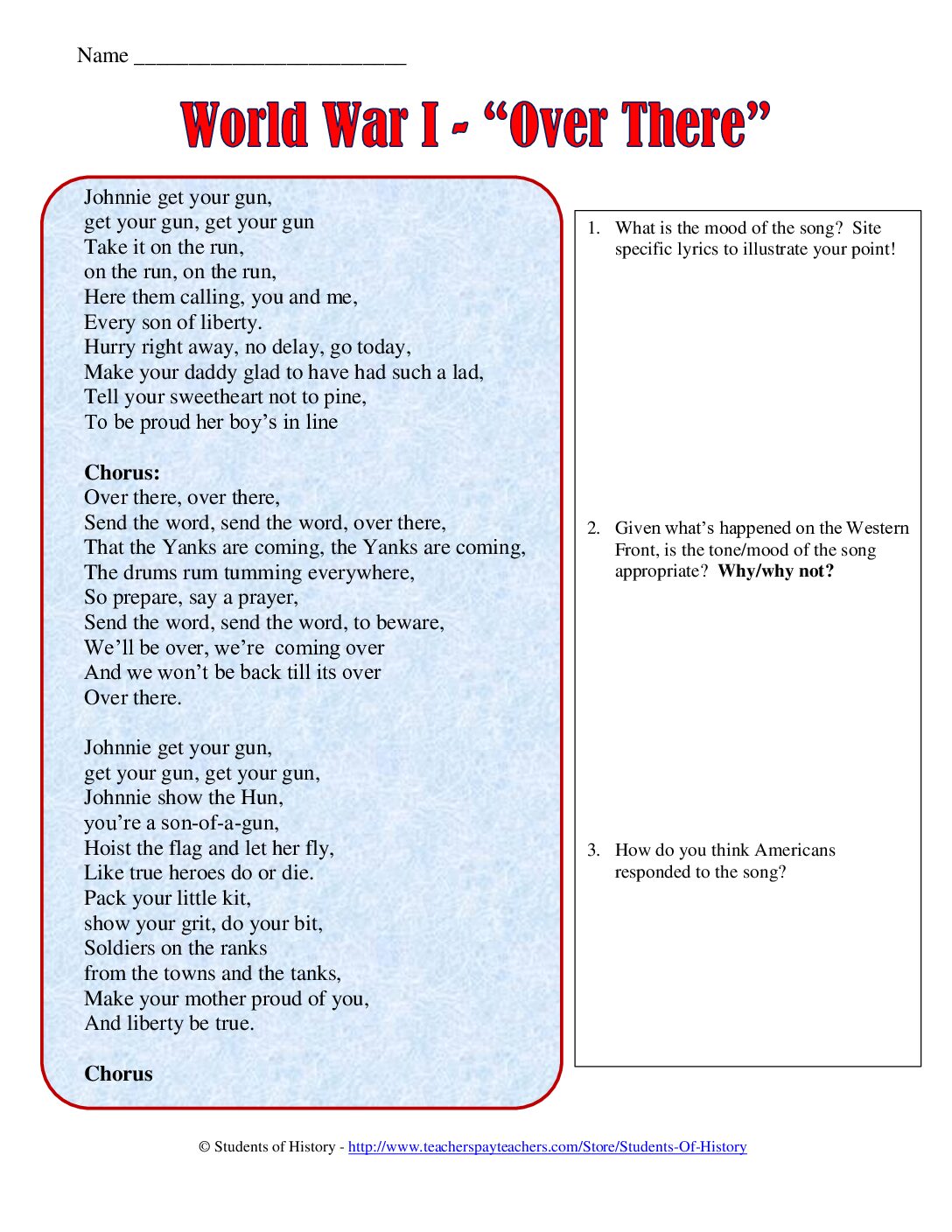 02 Over There Lyrics