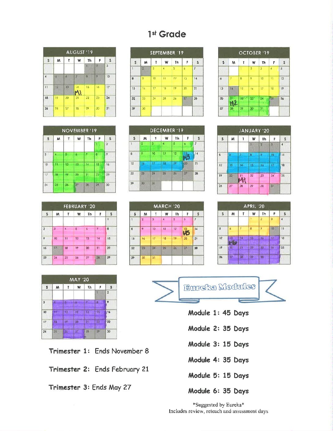 1St Grade Pacing Guide
