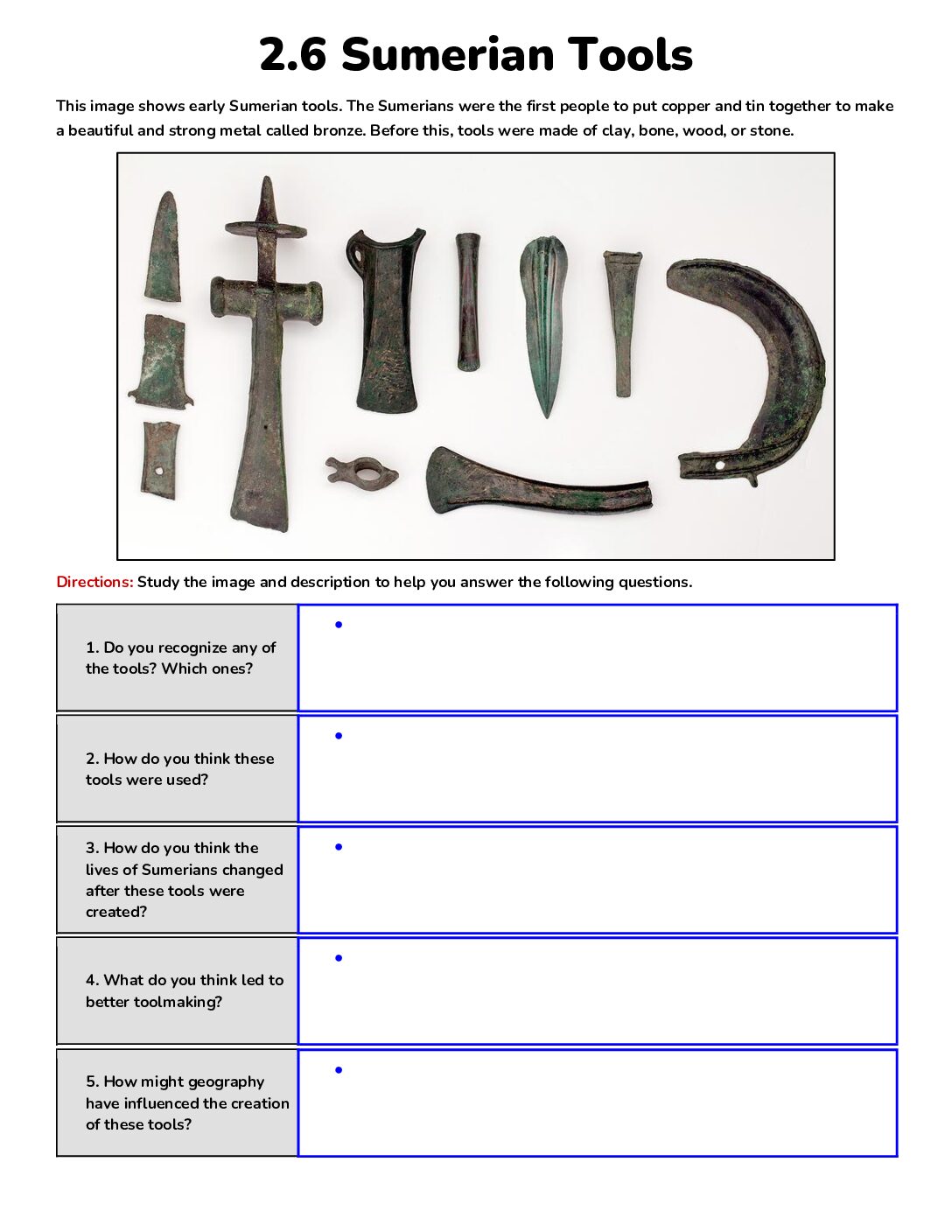 2.6 Sumerian Tools