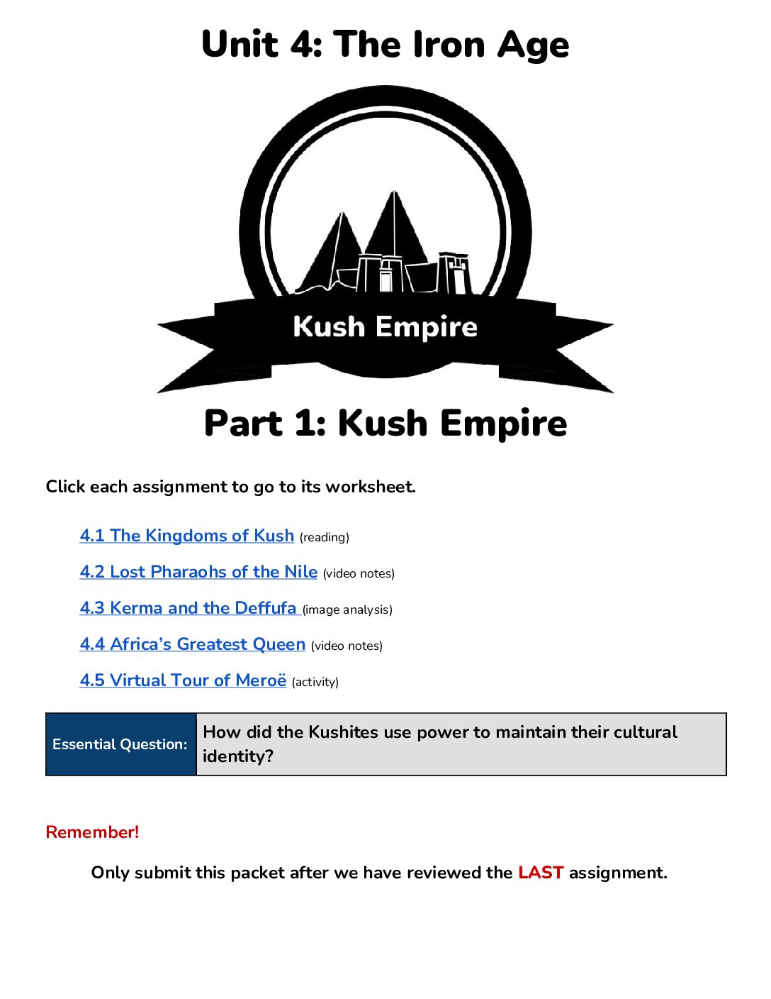 2023 Unit 4 Part 1 Kush Empire