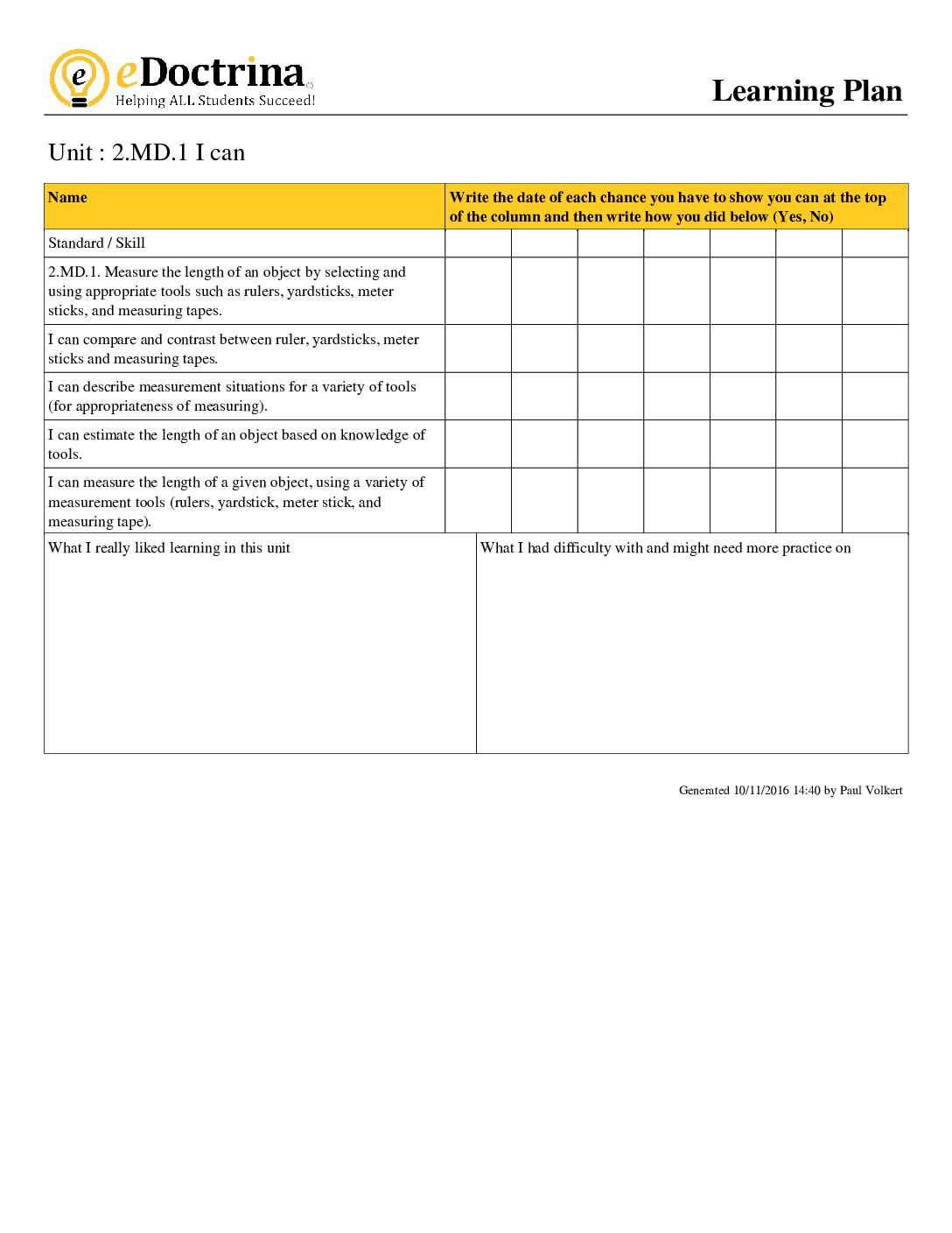2Nd Grade Module 2 I Can