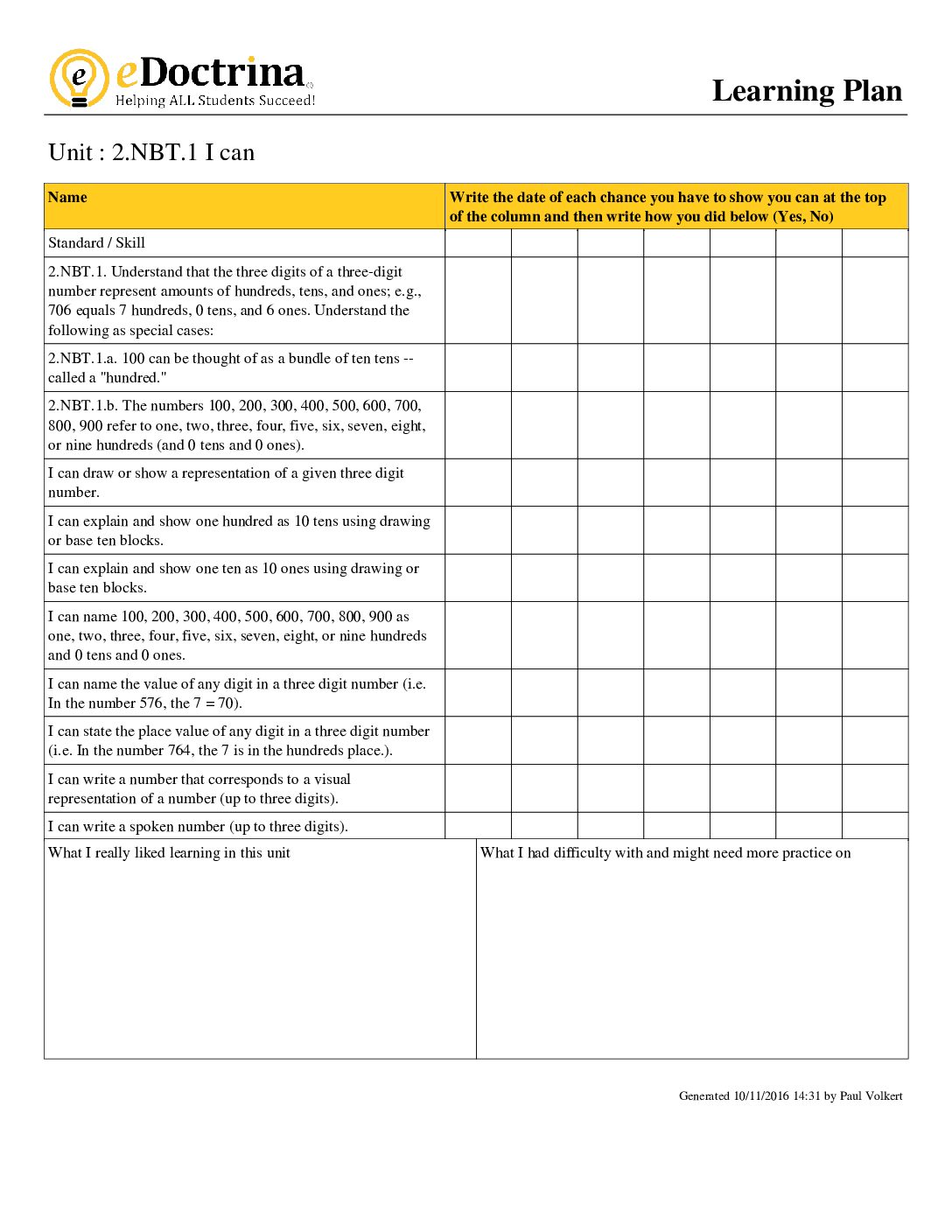 2Nd Grade Module 3 I Can