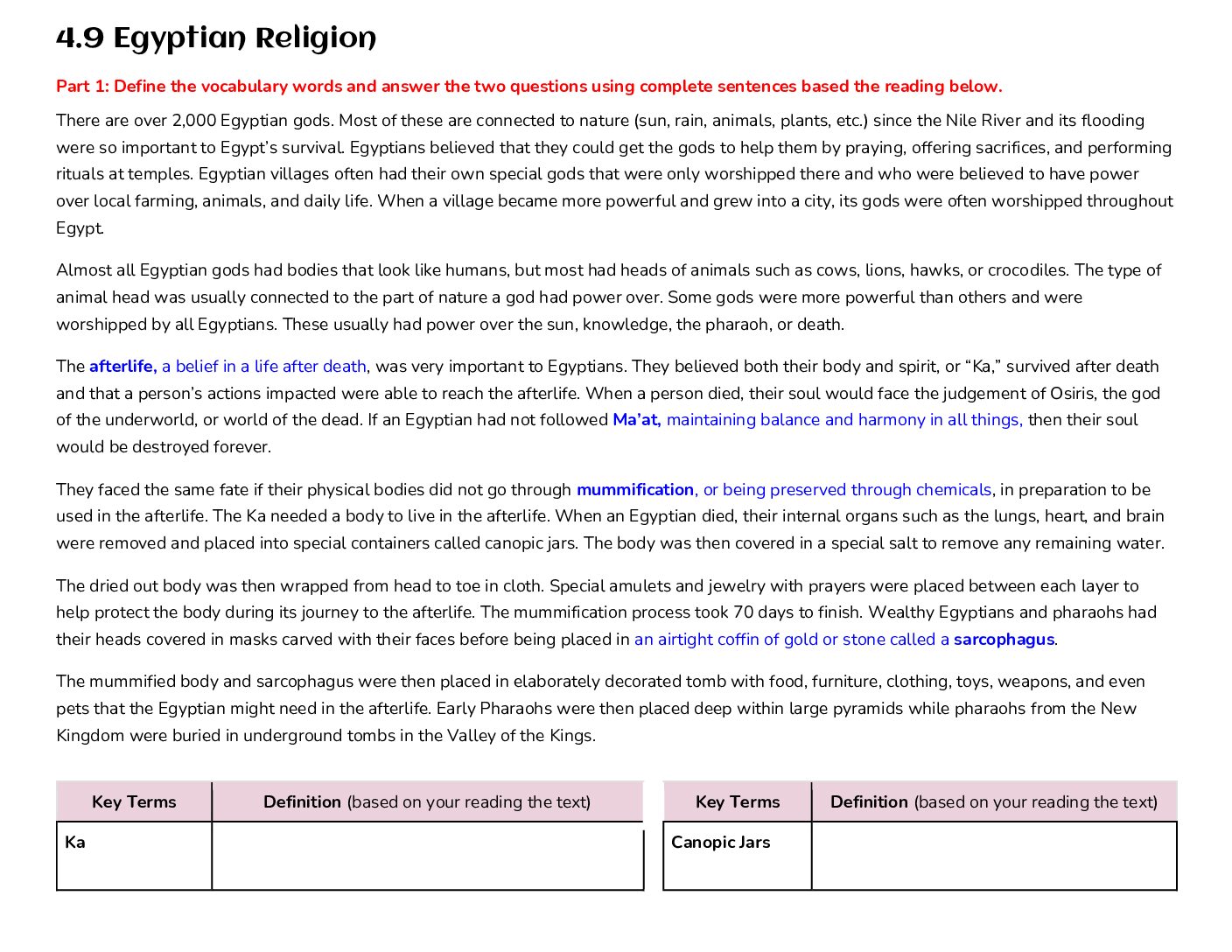 4.9 Egyptian Religion