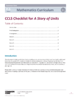 A Story Of Units Ccls Checklist 2013