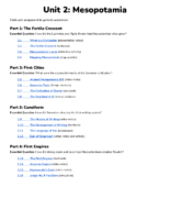 Answer Key Unit 2 Mesopotamia