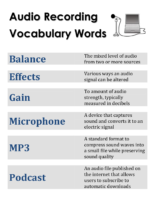 Audio Recording Vocabulary