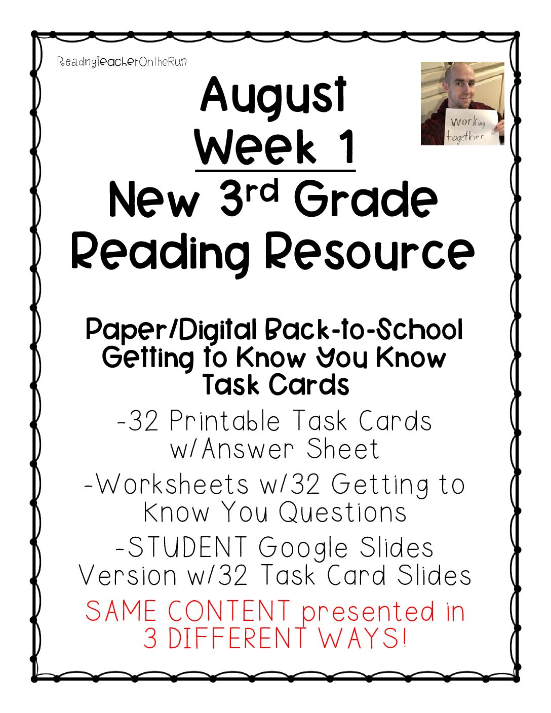 August Week 1 Resource