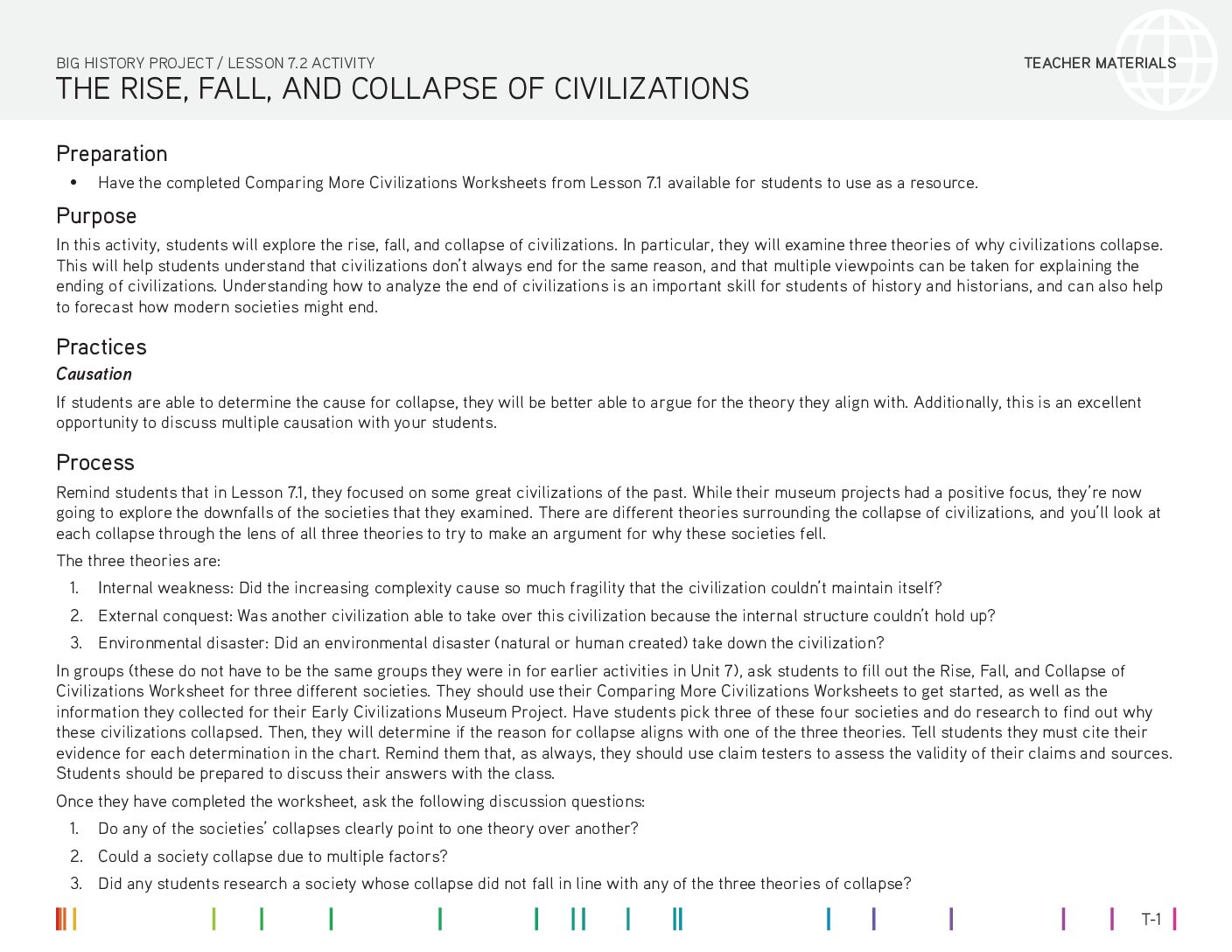 Bhp Activity 2019 U7 2 The Rise Fall And Collapse Of Civilizations Teacher
