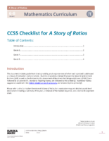 Ccss Checklist For A Story Of Ratios