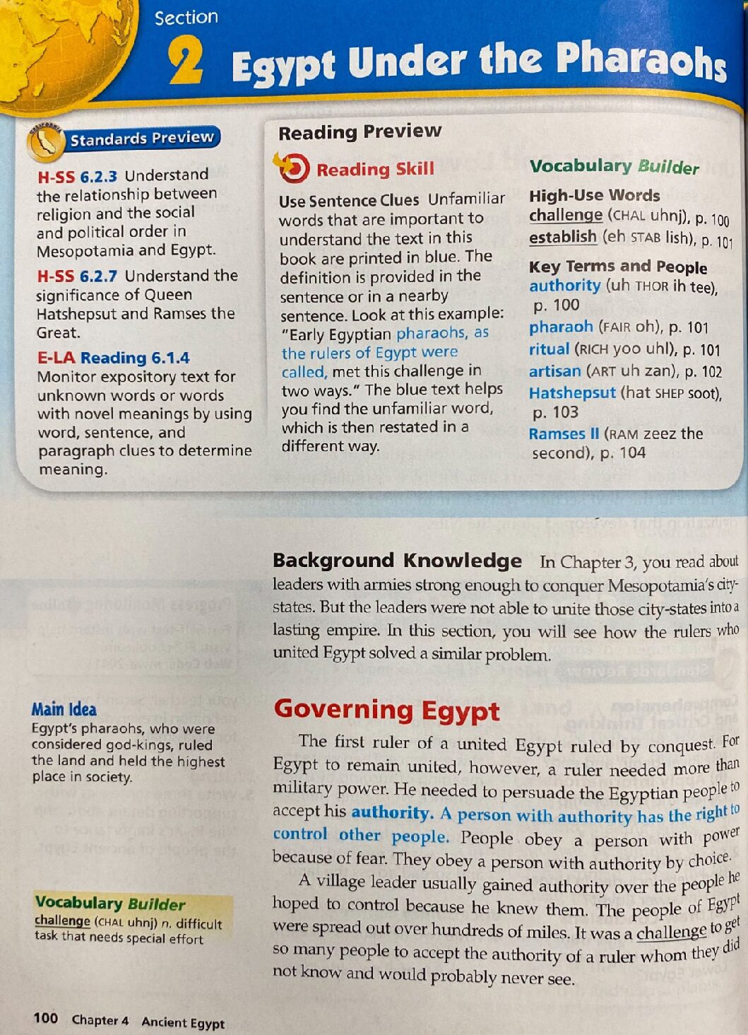 Ch 4 2 Egypt Under The Pharaohs